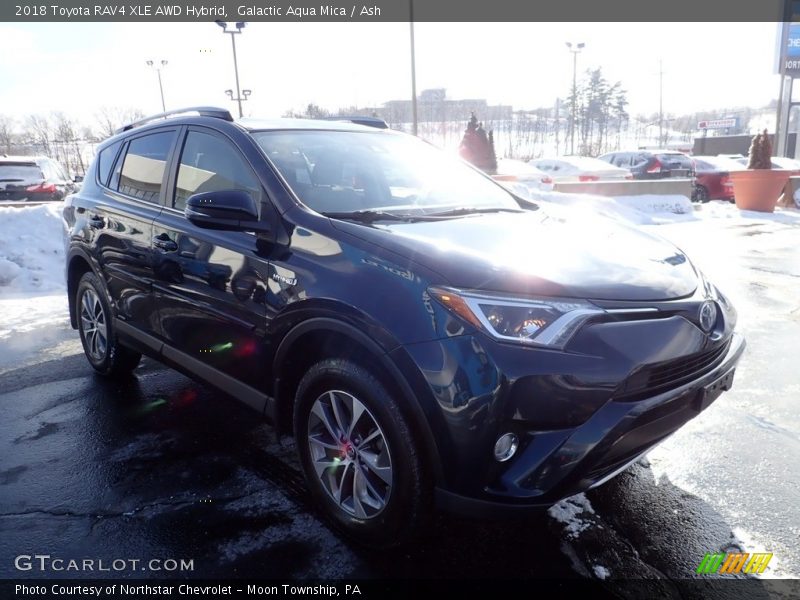 Galactic Aqua Mica / Ash 2018 Toyota RAV4 XLE AWD Hybrid