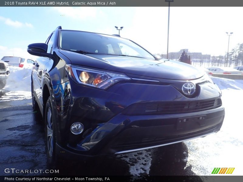 Galactic Aqua Mica / Ash 2018 Toyota RAV4 XLE AWD Hybrid