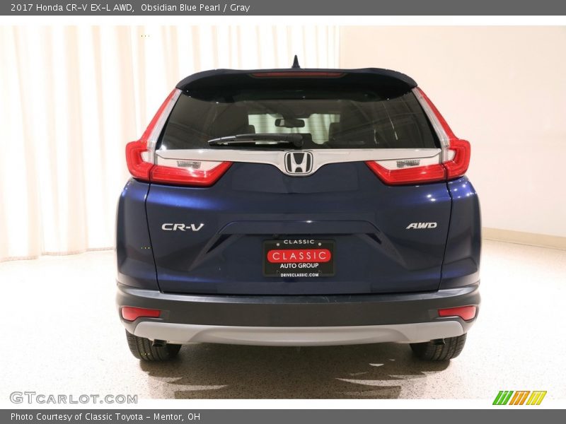 Obsidian Blue Pearl / Gray 2017 Honda CR-V EX-L AWD