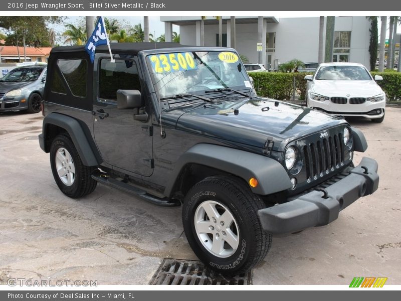 Billet Silver Metallic / Black 2016 Jeep Wrangler Sport