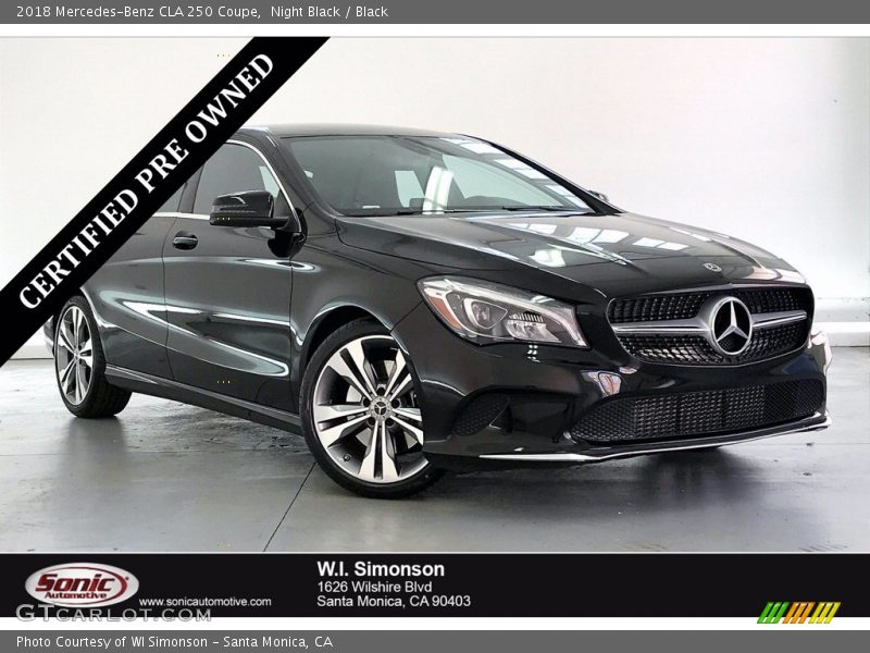Night Black / Black 2018 Mercedes-Benz CLA 250 Coupe
