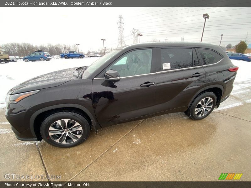 Opulent Amber / Black 2021 Toyota Highlander XLE AWD