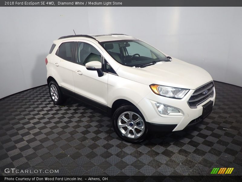 Diamond White / Medium Light Stone 2018 Ford EcoSport SE 4WD