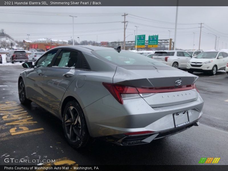 Shimmering Silver Pearl / Black 2021 Hyundai Elantra SEL