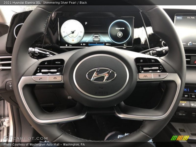 Shimmering Silver Pearl / Black 2021 Hyundai Elantra SEL