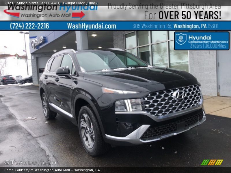 Twilight Black / Black 2021 Hyundai Santa Fe SEL AWD