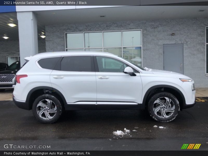 Quartz White / Black 2021 Hyundai Santa Fe SEL AWD