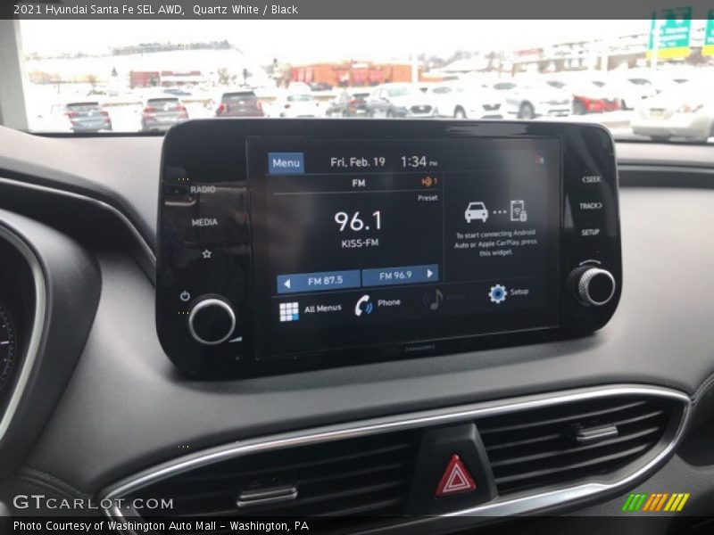 Quartz White / Black 2021 Hyundai Santa Fe SEL AWD