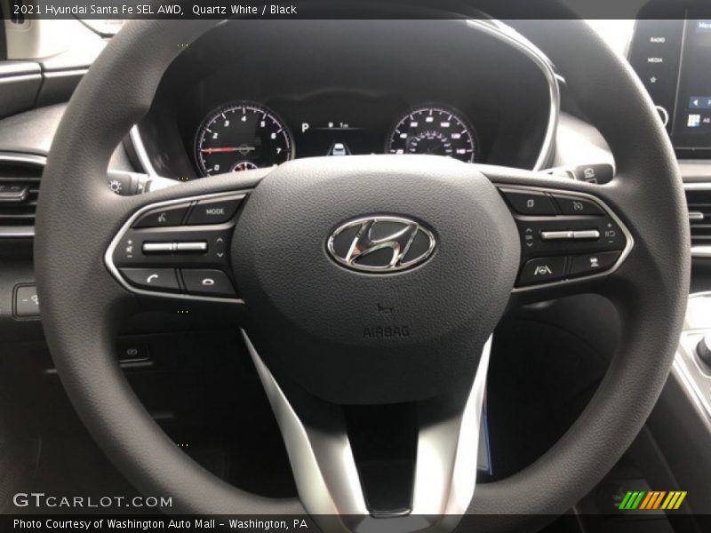 Quartz White / Black 2021 Hyundai Santa Fe SEL AWD