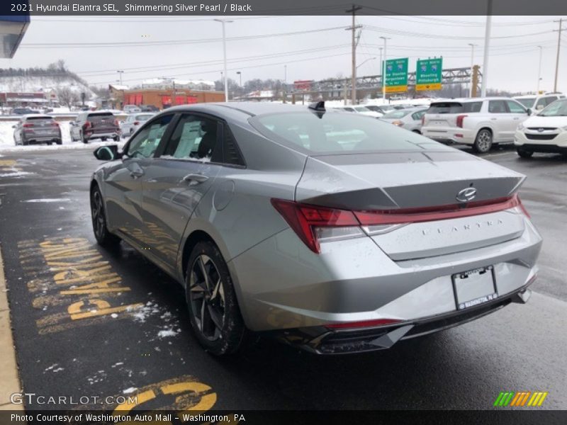 Shimmering Silver Pearl / Black 2021 Hyundai Elantra SEL