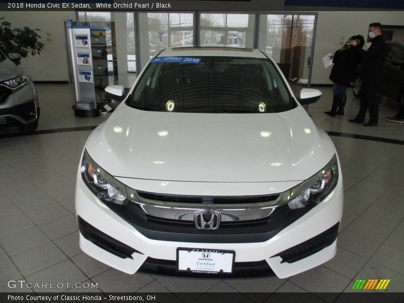 White Orchid Pearl / Black 2018 Honda Civic EX Sedan