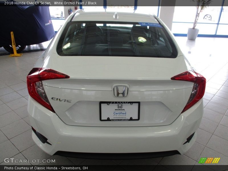 White Orchid Pearl / Black 2018 Honda Civic EX Sedan