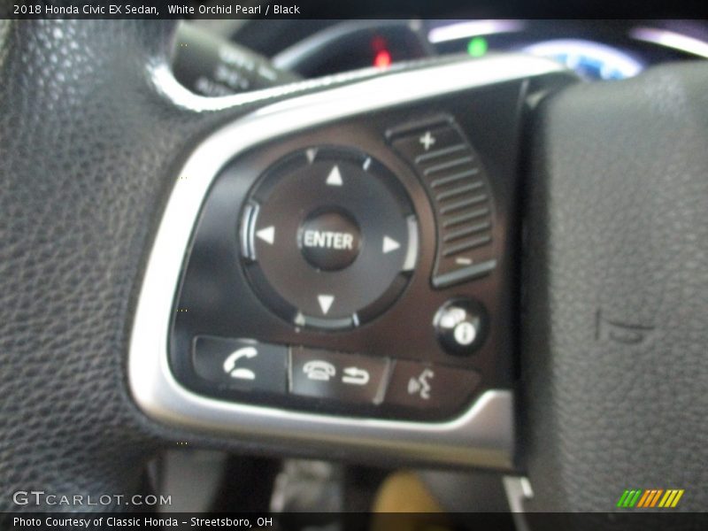 White Orchid Pearl / Black 2018 Honda Civic EX Sedan