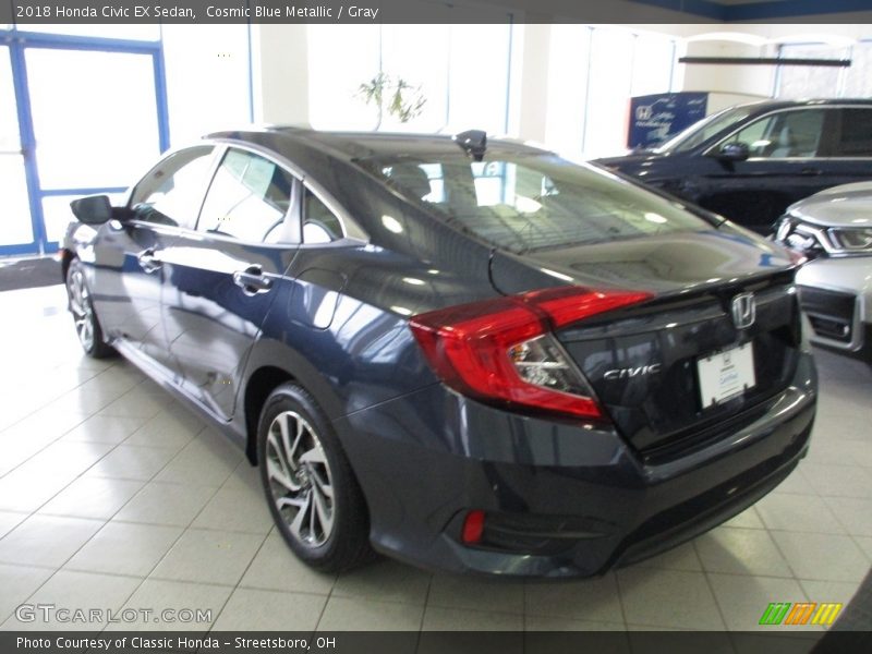 Cosmic Blue Metallic / Gray 2018 Honda Civic EX Sedan