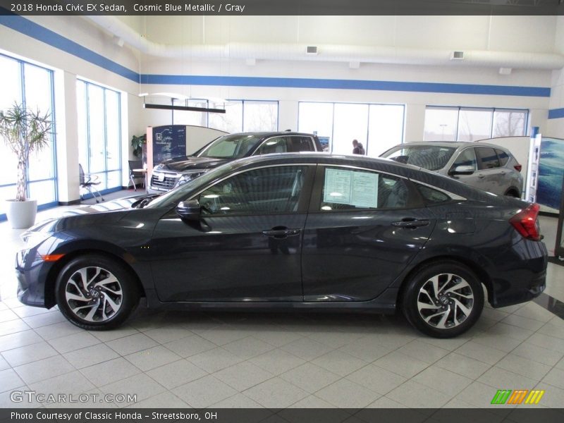 Cosmic Blue Metallic / Gray 2018 Honda Civic EX Sedan