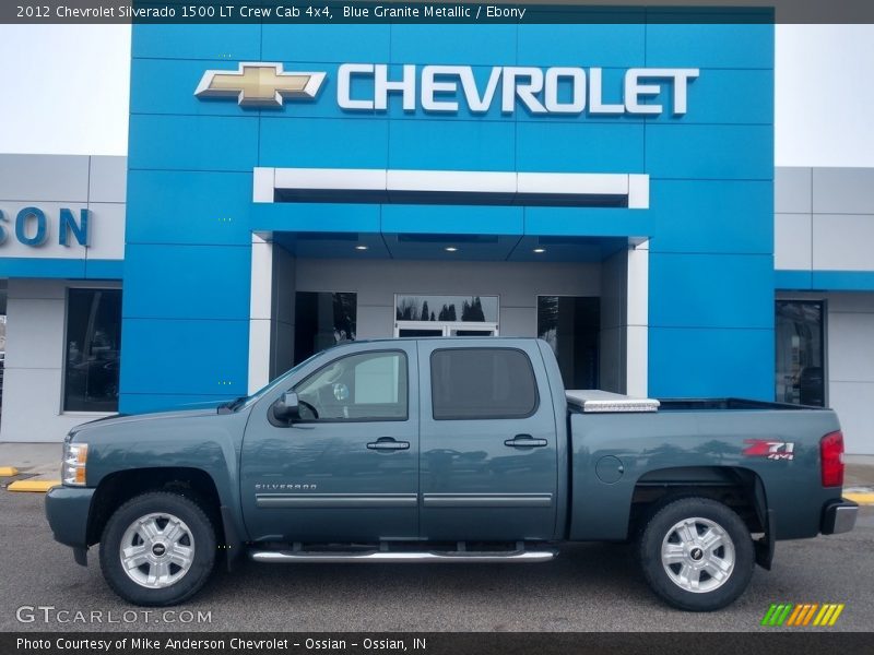 Blue Granite Metallic / Ebony 2012 Chevrolet Silverado 1500 LT Crew Cab 4x4