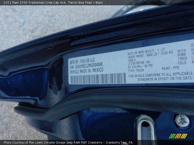 Patriot Blue Pearl / Black 2021 Ram 2500 Tradesman Crew Cab 4x4