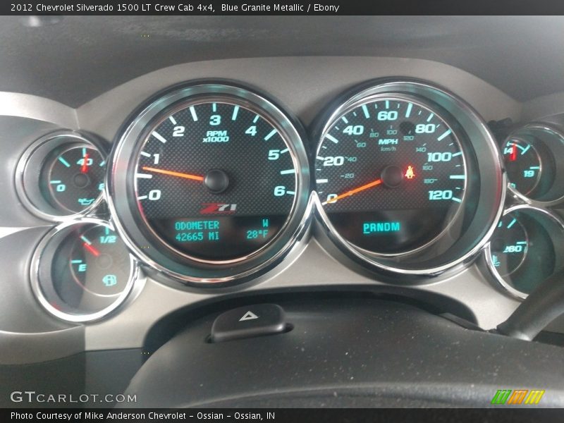 Blue Granite Metallic / Ebony 2012 Chevrolet Silverado 1500 LT Crew Cab 4x4