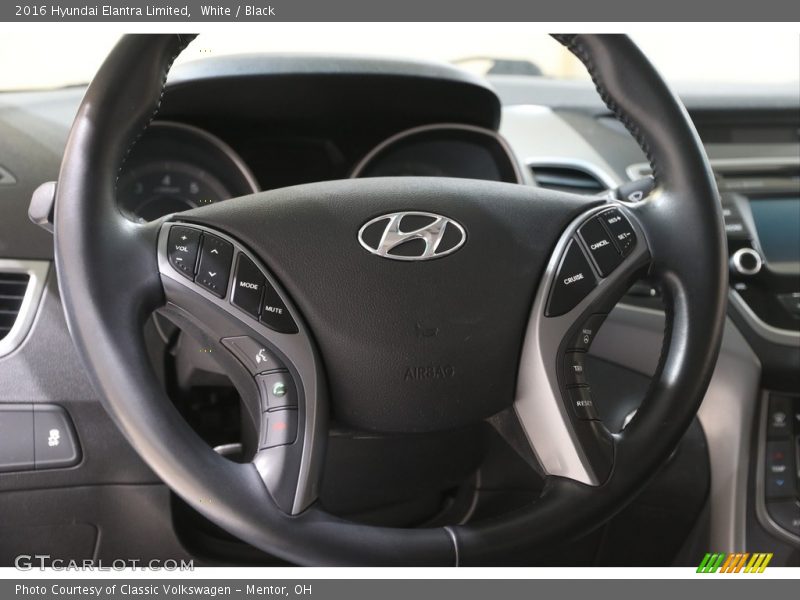White / Black 2016 Hyundai Elantra Limited