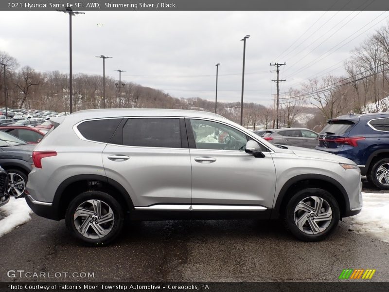 Shimmering Silver / Black 2021 Hyundai Santa Fe SEL AWD