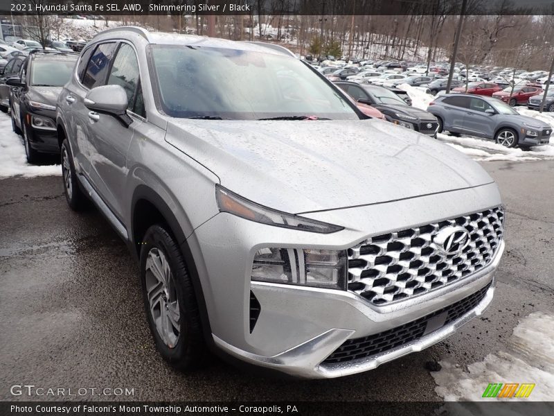 Shimmering Silver / Black 2021 Hyundai Santa Fe SEL AWD