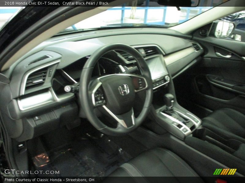 Crystal Black Pearl / Black 2018 Honda Civic EX-T Sedan