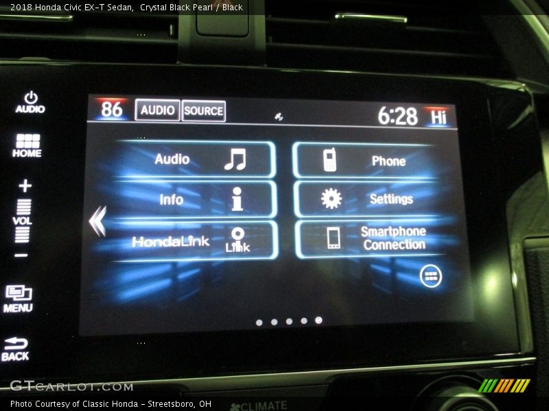 Crystal Black Pearl / Black 2018 Honda Civic EX-T Sedan