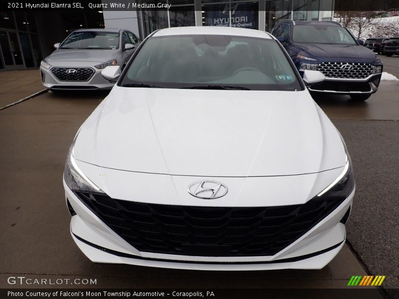 Quartz White / Medium Gray 2021 Hyundai Elantra SEL
