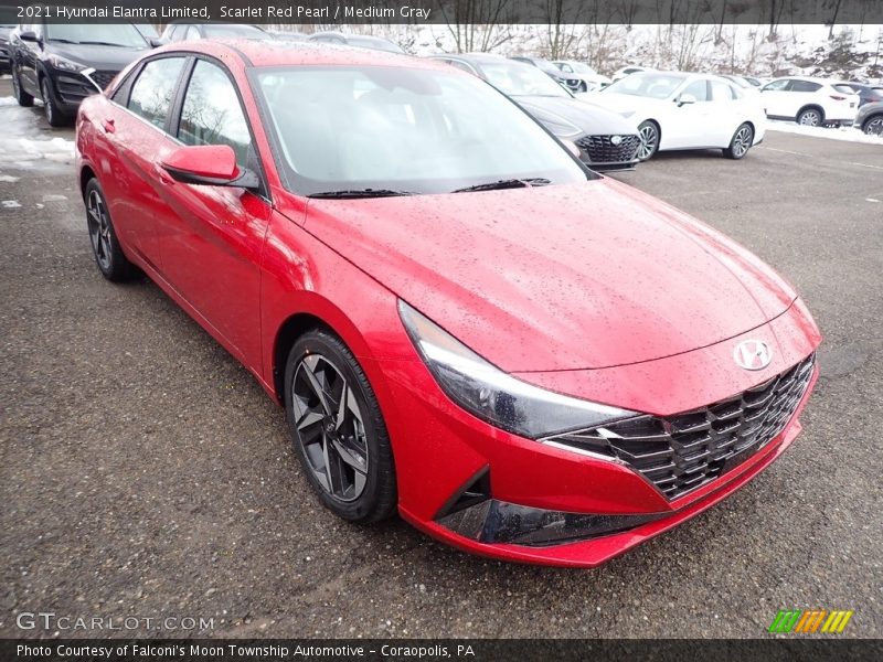 Scarlet Red Pearl / Medium Gray 2021 Hyundai Elantra Limited