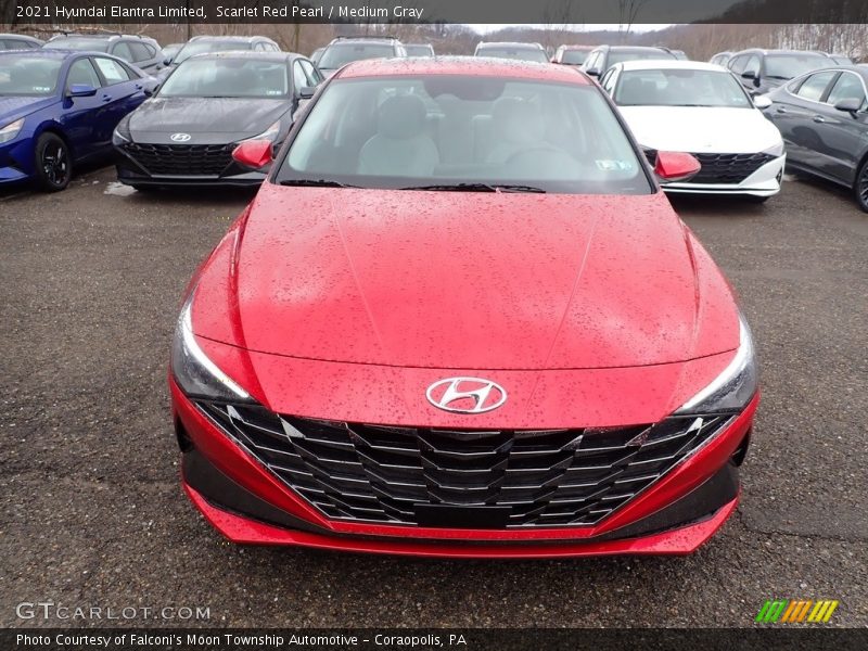 Scarlet Red Pearl / Medium Gray 2021 Hyundai Elantra Limited