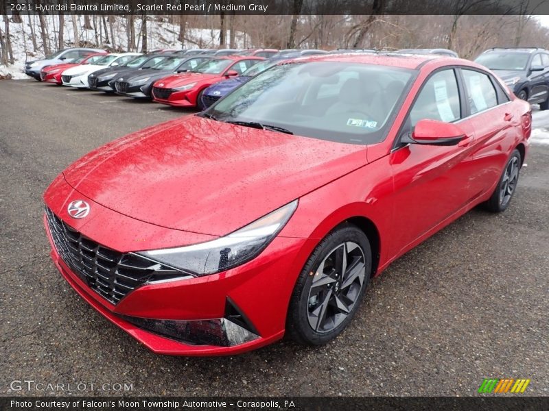 Scarlet Red Pearl / Medium Gray 2021 Hyundai Elantra Limited