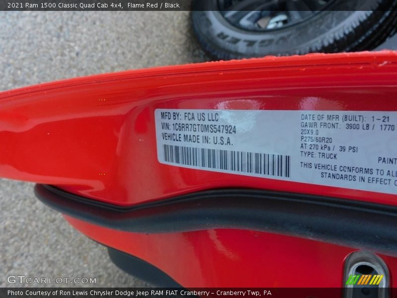 Flame Red / Black 2021 Ram 1500 Classic Quad Cab 4x4