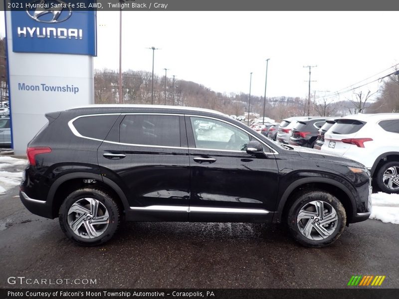 Twilight Black / Gray 2021 Hyundai Santa Fe SEL AWD