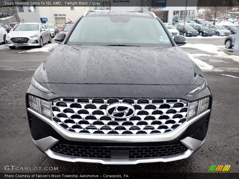 Twilight Black / Gray 2021 Hyundai Santa Fe SEL AWD