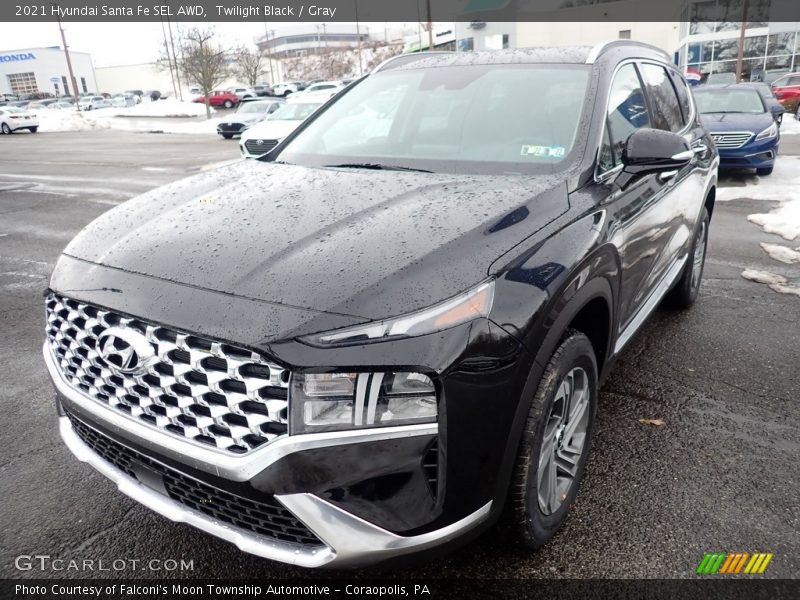 Twilight Black / Gray 2021 Hyundai Santa Fe SEL AWD