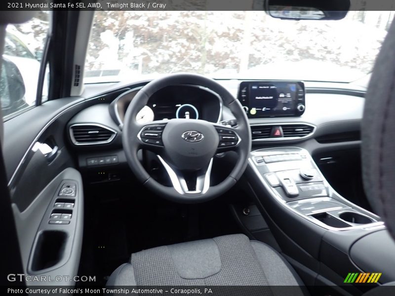 Twilight Black / Gray 2021 Hyundai Santa Fe SEL AWD