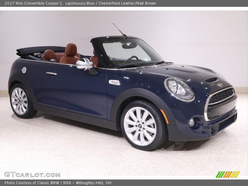 Lapisluxury Blue / Chesterfield Leather/Malt Brown 2017 Mini Convertible Cooper S