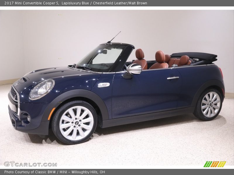 Lapisluxury Blue / Chesterfield Leather/Malt Brown 2017 Mini Convertible Cooper S