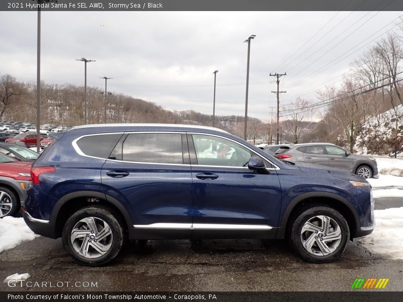 Stormy Sea / Black 2021 Hyundai Santa Fe SEL AWD