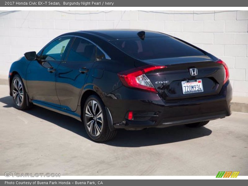 Burgundy Night Pearl / Ivory 2017 Honda Civic EX-T Sedan