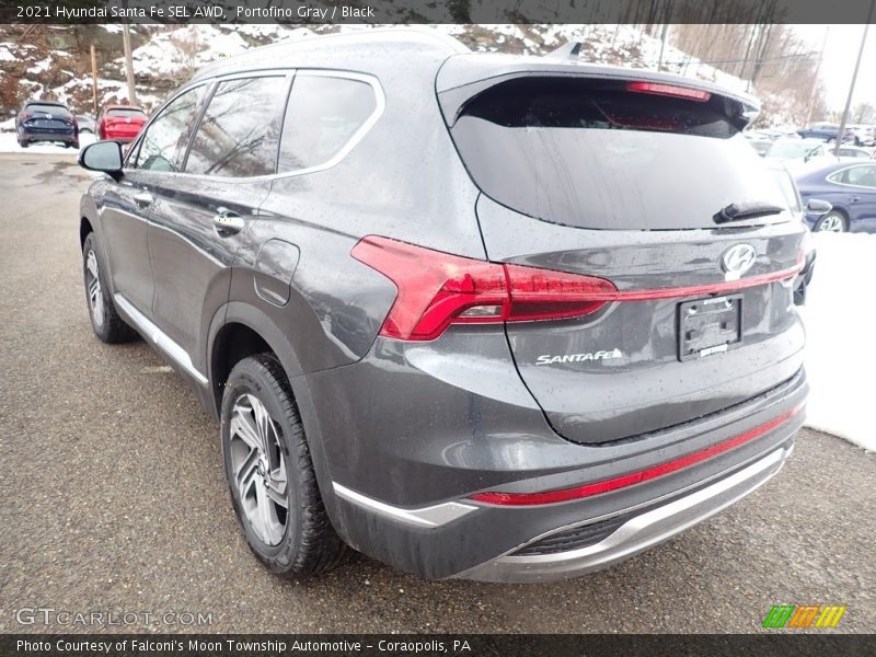 Portofino Gray / Black 2021 Hyundai Santa Fe SEL AWD