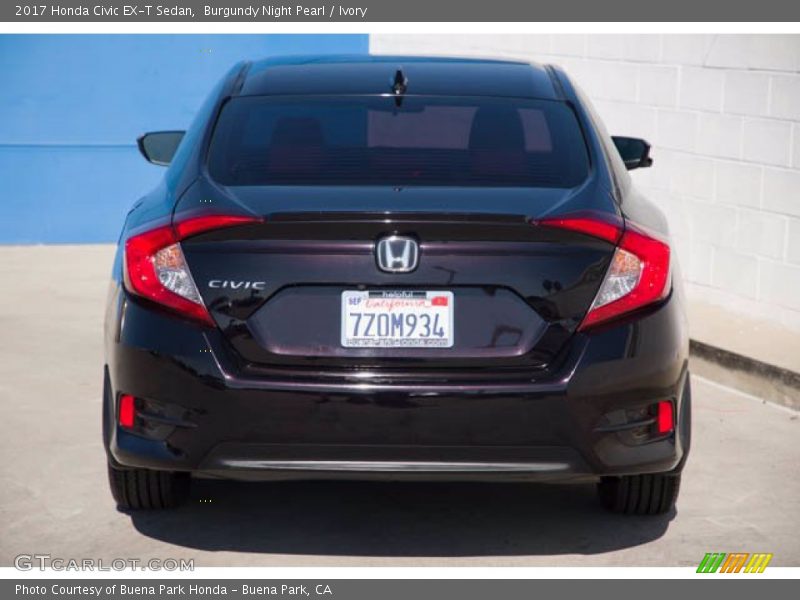 Burgundy Night Pearl / Ivory 2017 Honda Civic EX-T Sedan