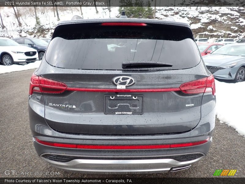 Portofino Gray / Black 2021 Hyundai Santa Fe SEL AWD