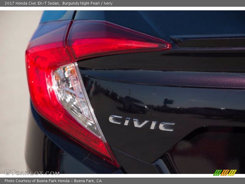 Burgundy Night Pearl / Ivory 2017 Honda Civic EX-T Sedan
