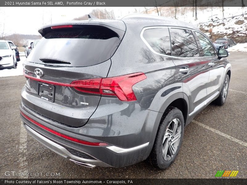Portofino Gray / Black 2021 Hyundai Santa Fe SEL AWD