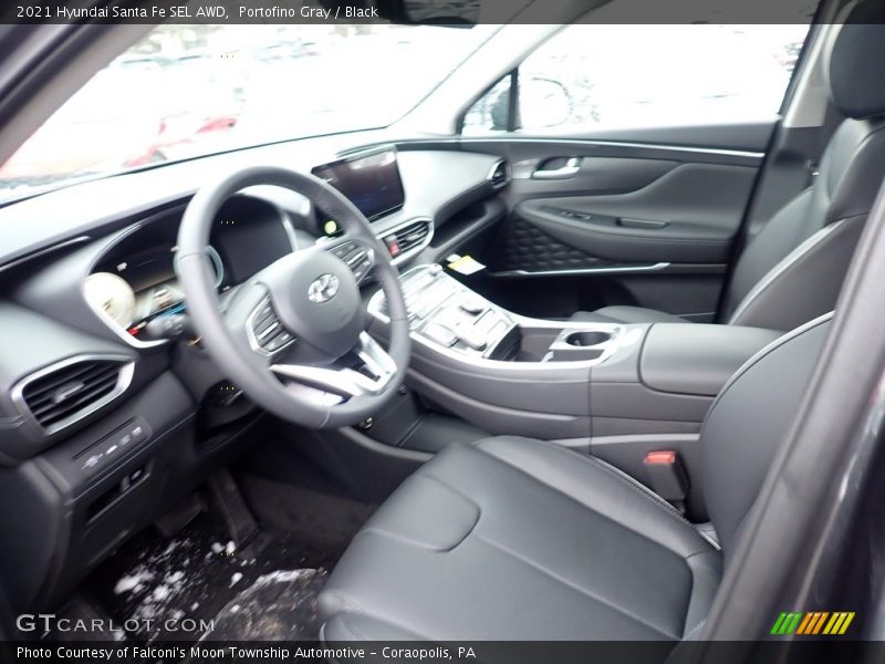 Portofino Gray / Black 2021 Hyundai Santa Fe SEL AWD
