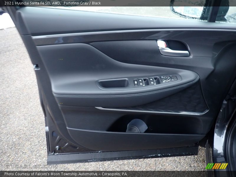 Portofino Gray / Black 2021 Hyundai Santa Fe SEL AWD