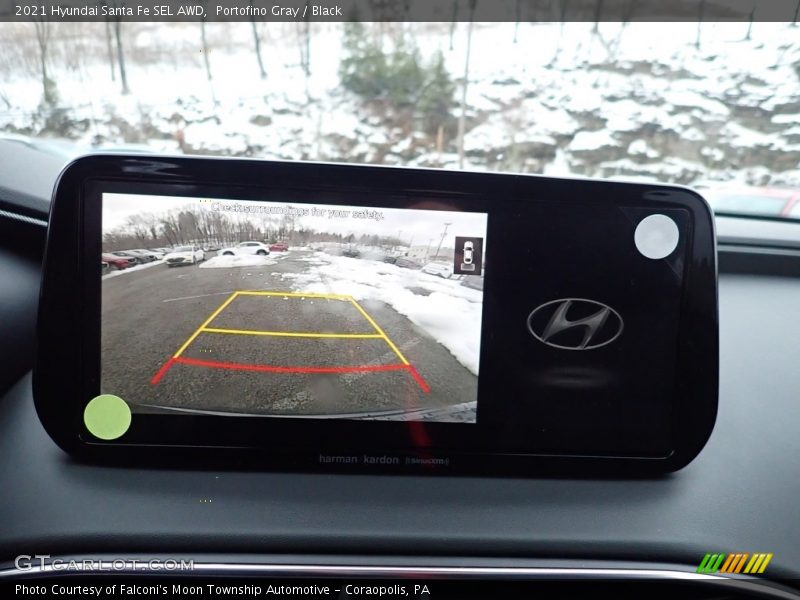 Portofino Gray / Black 2021 Hyundai Santa Fe SEL AWD
