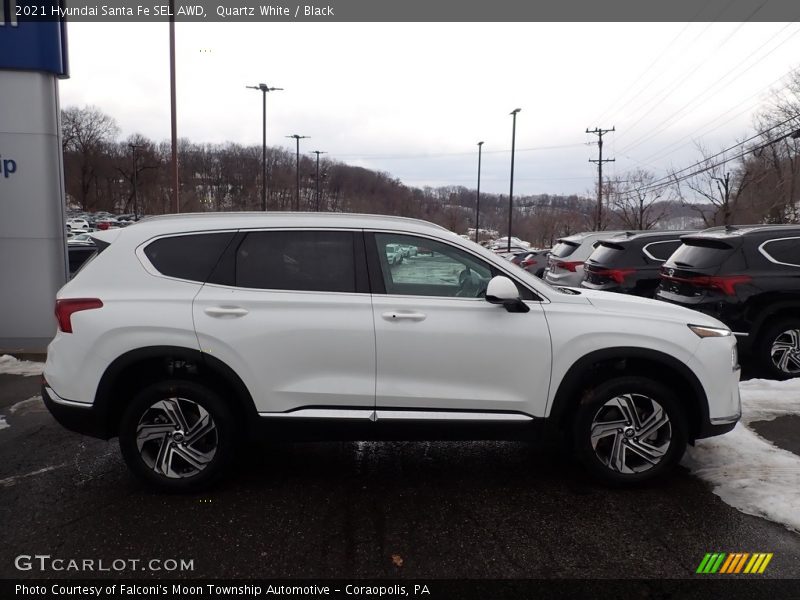 Quartz White / Black 2021 Hyundai Santa Fe SEL AWD