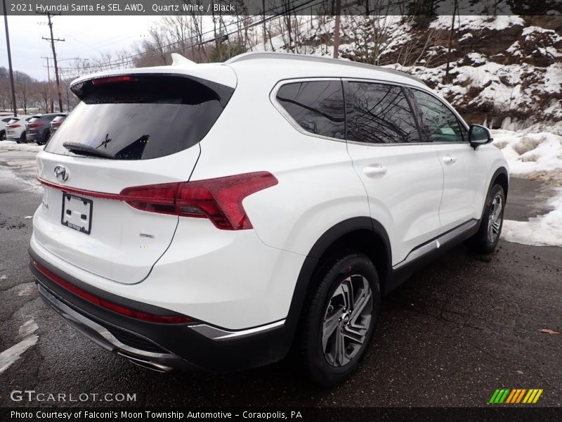 Quartz White / Black 2021 Hyundai Santa Fe SEL AWD